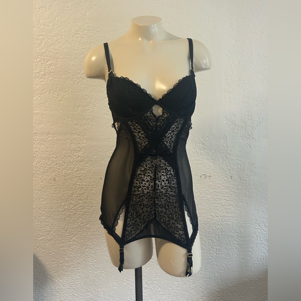 Victoria's Secret Y2K  corset Elegant Black Lace lingerie